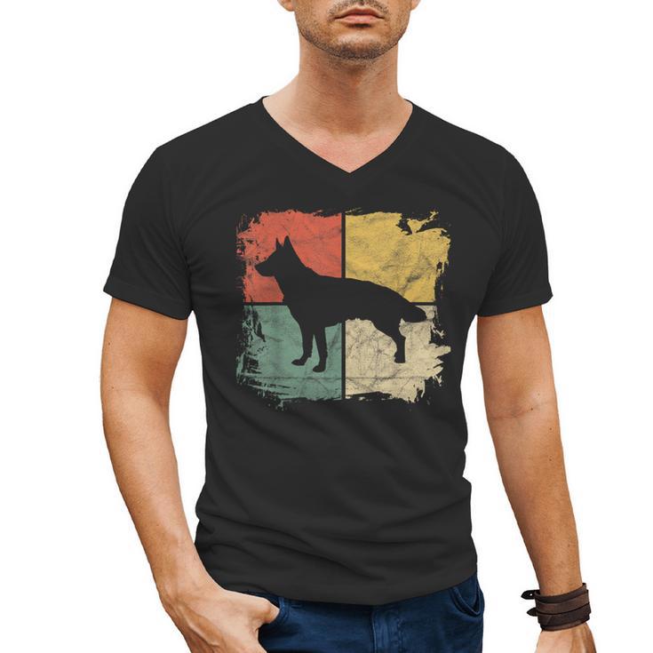 Square Retro German Shepherd Owner Dog Shepard Dad Mom Men's V-Neck T-Shirt
