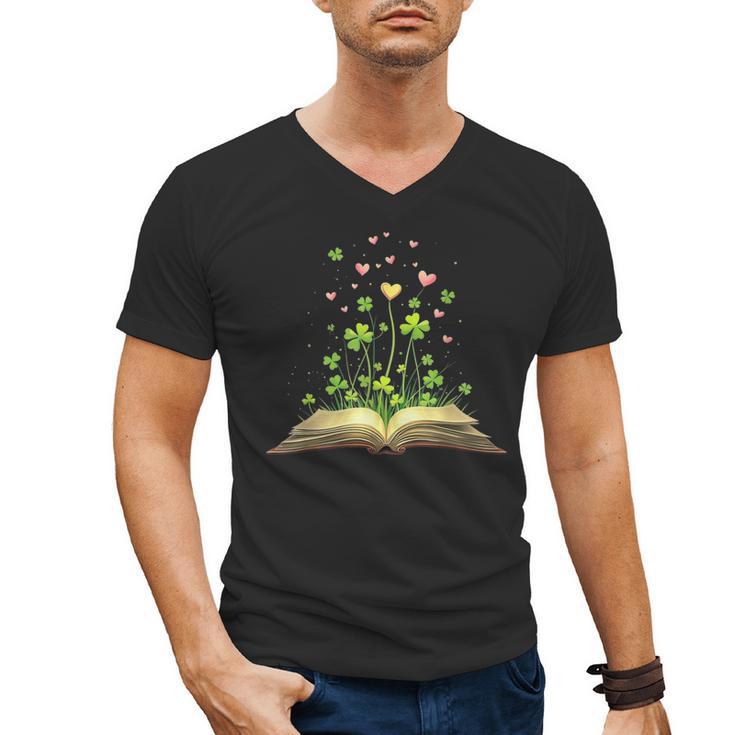 St Patricks Day Book Lover Librarian Core Shamrock Author Men's V-Neck T-Shirt