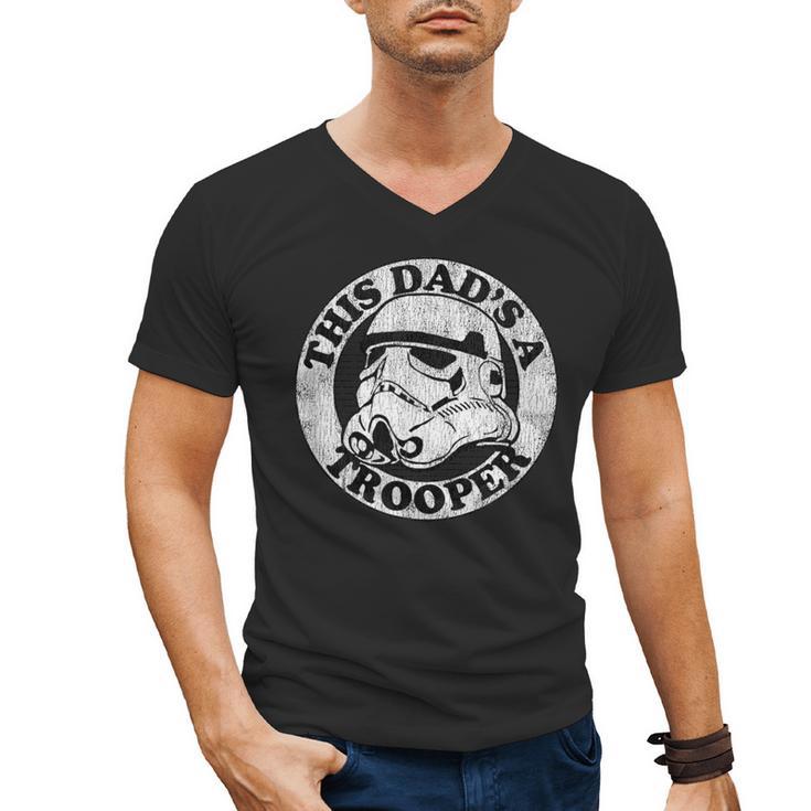 Star Wars Father's Day Stormtrooper This Dad Is A Trooper Circle Men's V-Neck T-Shirt