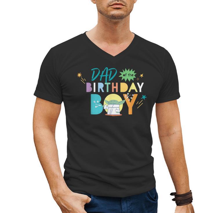 Star Wars Grogu Mandalorian Toon Dad Of The Birthday Boy Men's V-Neck T-Shirt