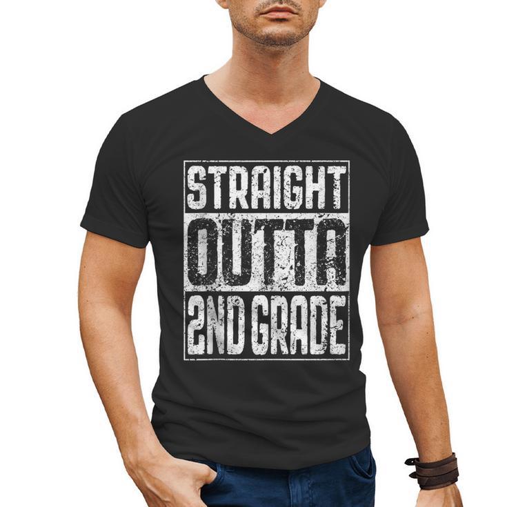 Straight Outta 2nd Grade Shirt Second Grade Graduation Men's V-Neck T-Shirt