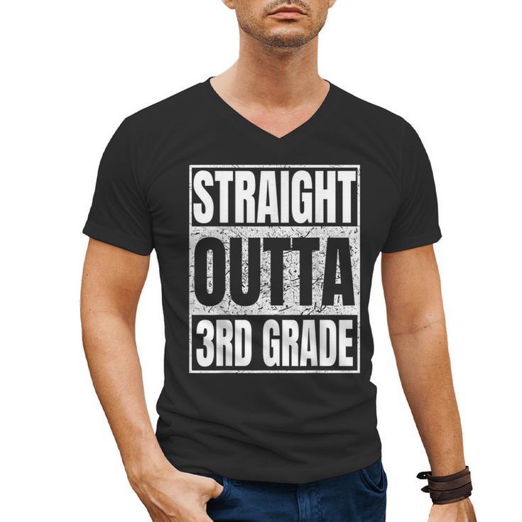 Straight Outta 3rd Grade Graduation Class 2025 Third Grade Men's V-Neck T-Shirt