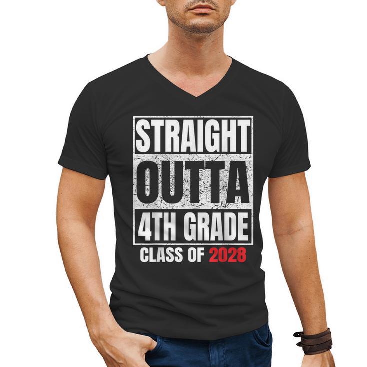 Straight Outta 4th Grade Graduation Class 2028 Fourth Grade Men's V-Neck T-Shirt