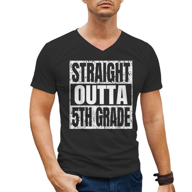 Straight Outta 5th Grade Graduation Motivational Men's V-Neck T-Shirt