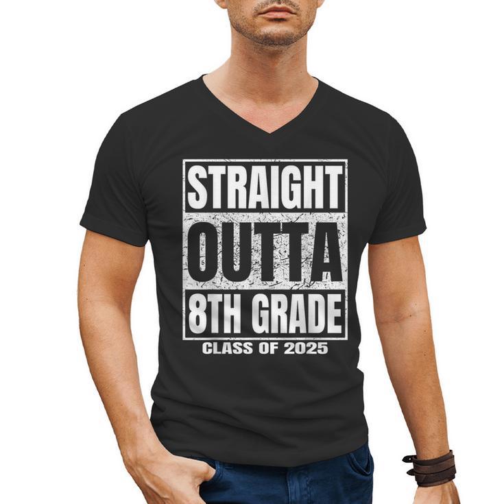 Straight Outta 8th Grade Graduation 2025 Eighth Grade Men's V-Neck T-Shirt