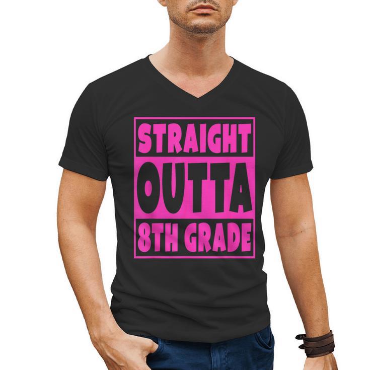 Straight Outta 8th Grade Graduation Eighth Grade T-Shirt Men's V-Neck T-Shirt