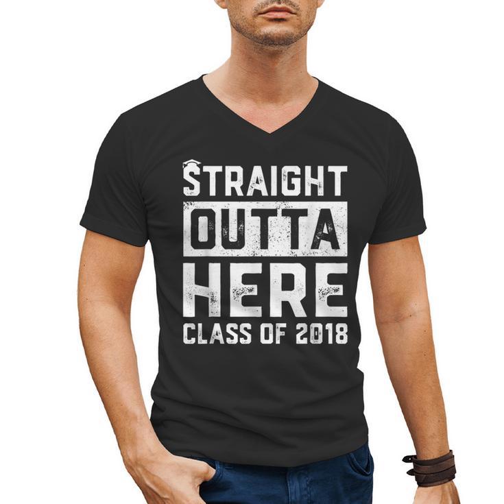 Straight Outta Here Class Of 2018 Senior Graduation Men's V-Neck T-Shirt