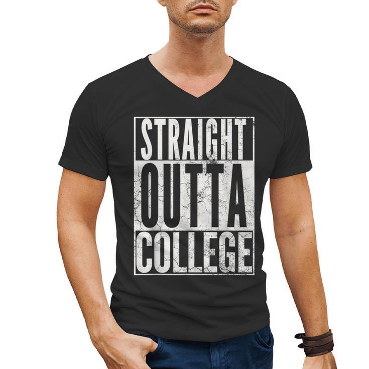 STRAIGHT OUTTA COLLEGE Graduation 2019 T Shirt Her Him Women Men's V-Neck T-Shirt