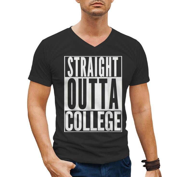 STRAIGHT OUTTA COLLEGE Graduation 2019 Her Him Women Men's V-Neck T-Shirt
