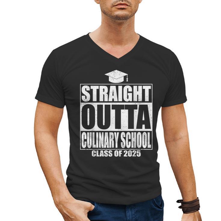 Straight Outta Culinary School Graduation Idea Class Of 2025 Men's V-Neck T-Shirt