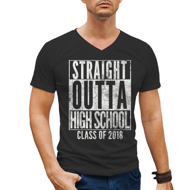 STRAIGHT OUTTA HIGH SCHOOL 2018 Graduation Grad Shirt Men's V-Neck T-Shirt
