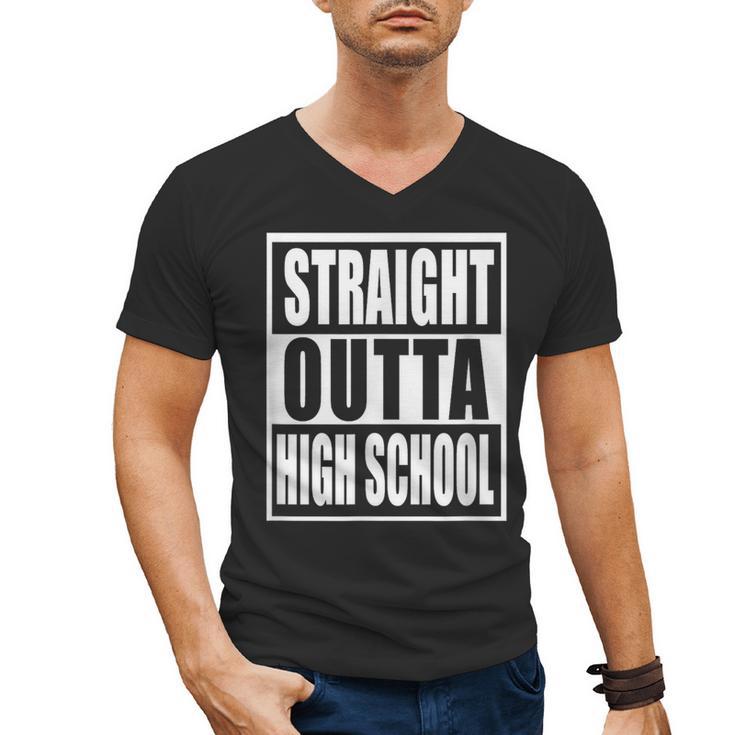 Straight Outta High School Graduation Apparel For Seniors Men's V-Neck T-Shirt