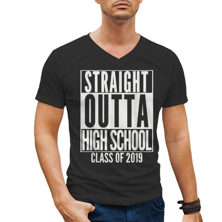 STRAIGHT OUTTA HIGH SCHOOL Senior 2019 Graduation Men's V-Neck T-Shirt