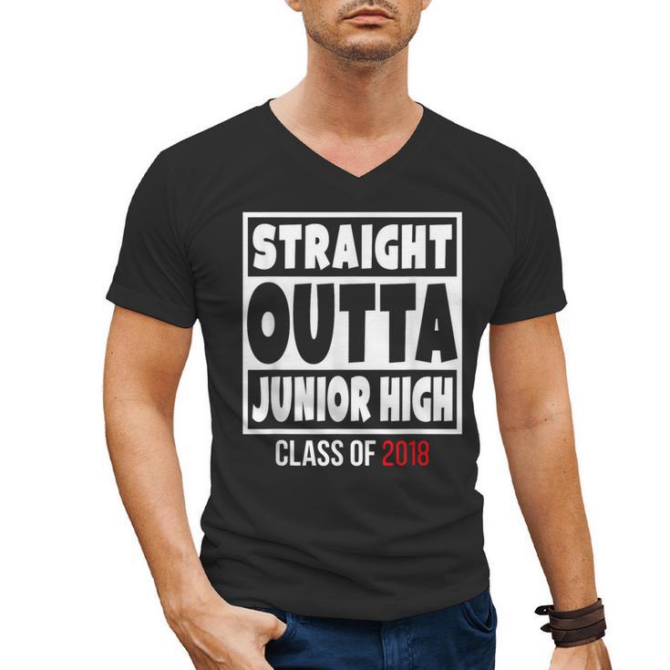 Straight Outta Junior High Class Of 2018 Graduation Shirt Men's V-Neck T-Shirt
