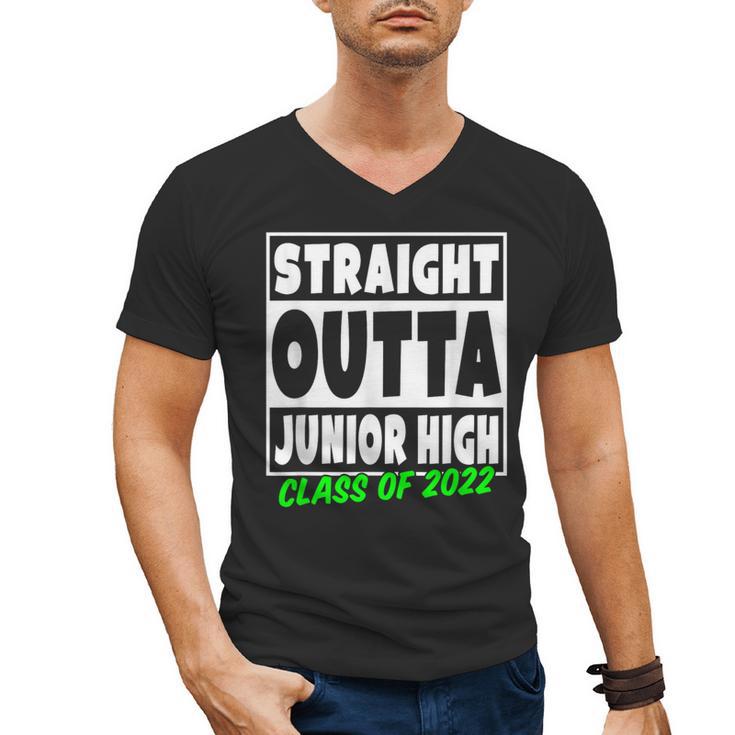 Straight Outta Junior High School Class Of 2022 Graduation Men's V-Neck T-Shirt