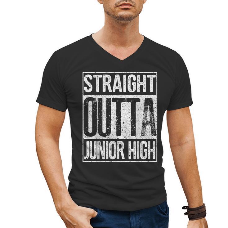 Straight Outta Junior High Shirt Graduation Idea Men's V-Neck T-Shirt
