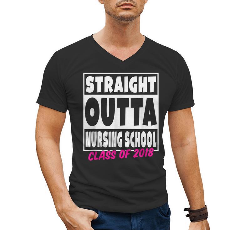 Straight Outta Nursing School Class Of 2018 Graduation Men's V-Neck T-Shirt