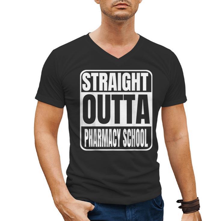Straight Outta Pharmacy School Class 2025 Pharma Graduation Men's V-Neck T-Shirt