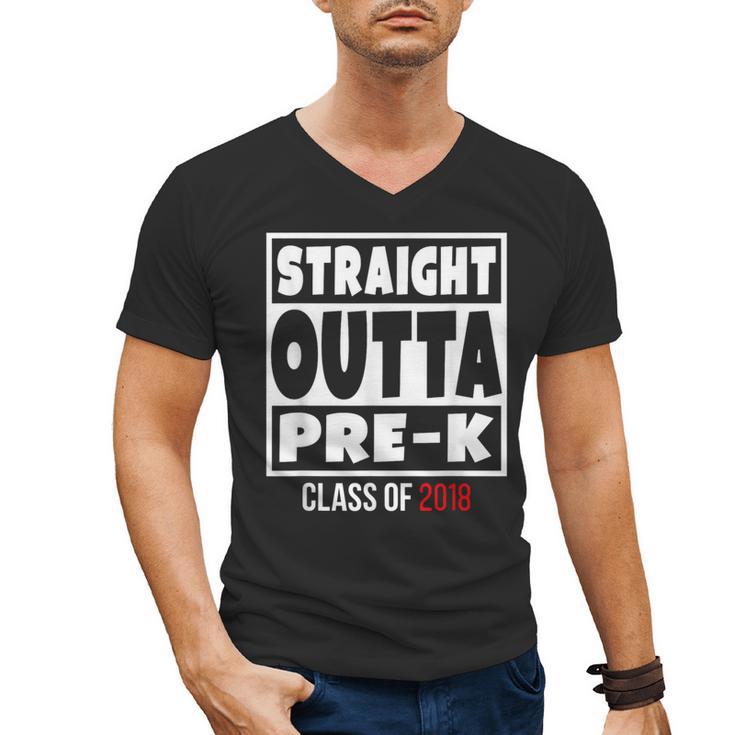 Straight Outta Pre-K Class Of 2018 Shirt Graduation Men's V-Neck T-Shirt