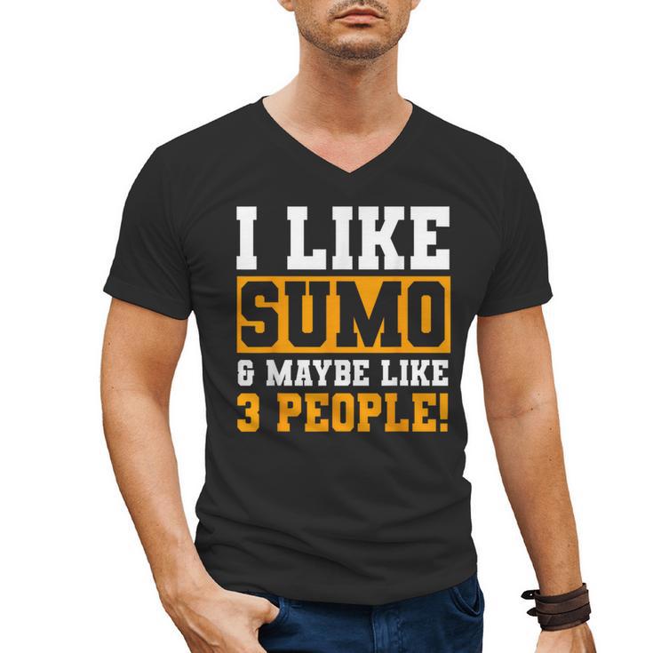 Sumo Wrestling Introvert Wrestler Sumotori Japanese Sport Men's V-Neck T-Shirt
