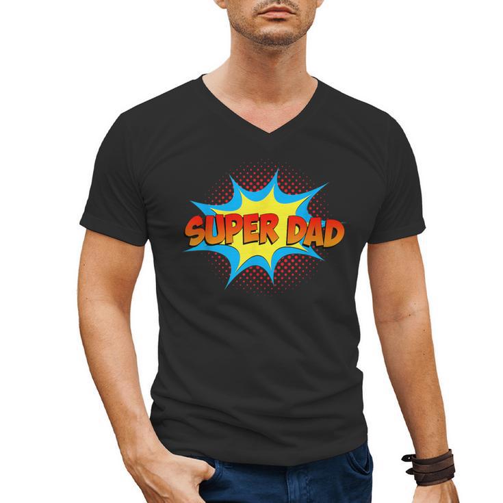 Super Dad Family Matching Superhero Comics Set Fathers Day Men's V-Neck T-Shirt