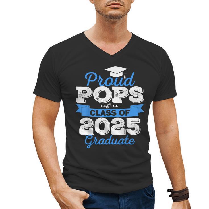 Super Proud Pops Of 2025 Graduate Senior Graduation Family Men's V-Neck T-Shirt