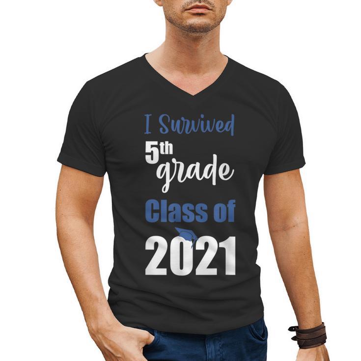 I Survived 5th Grade Class Of 2021 Quarantined Graduation 2 Men's V-Neck T-Shirt