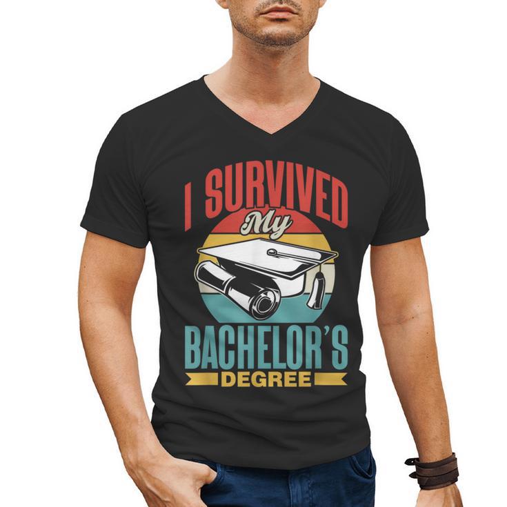 I Survived My Bachelor's Degree Party Bachelor Graduation Men's V-Neck T-Shirt