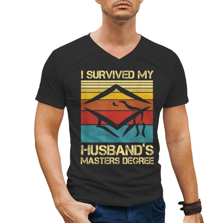 I Survived My Husband's Master's Degree Graduation Men's V-Neck T-Shirt