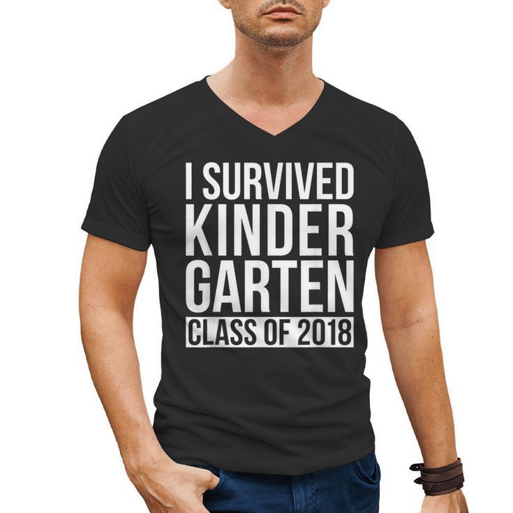 I Survived Kindergarten Class Of 2018 Graduation Shirt Men's V-Neck T-Shirt