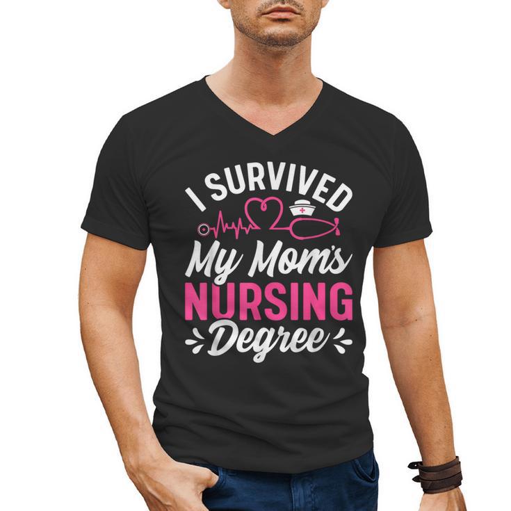 I Survived My Mom's Nursing Degree Nurse Graduation Men's V-Neck T-Shirt