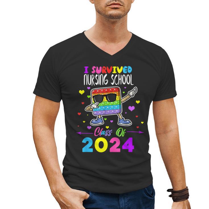 I Survived Nursing School Of 2024 Student Graduation 2024 Men's V-Neck T-Shirt