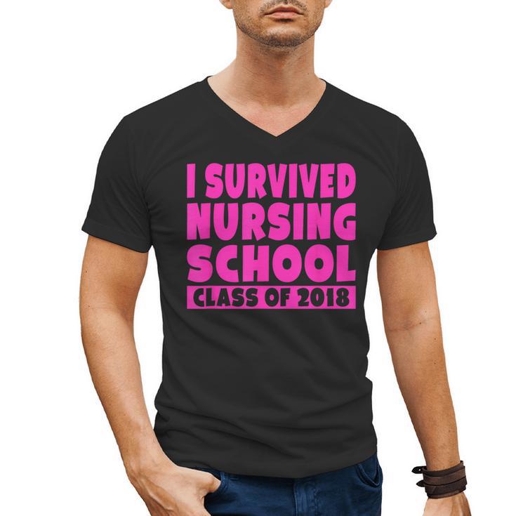 I Survived Nursing School Class Of 2018 Graduation Shirt Men's V-Neck T-Shirt