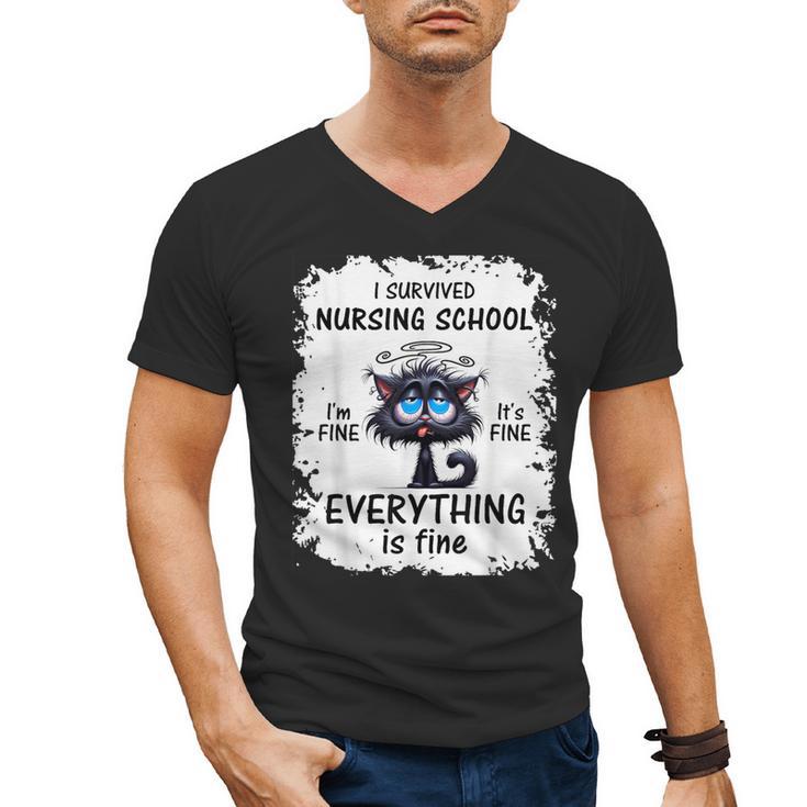 I Survived Nursing School Graduation 2025 Men's V-Neck T-Shirt