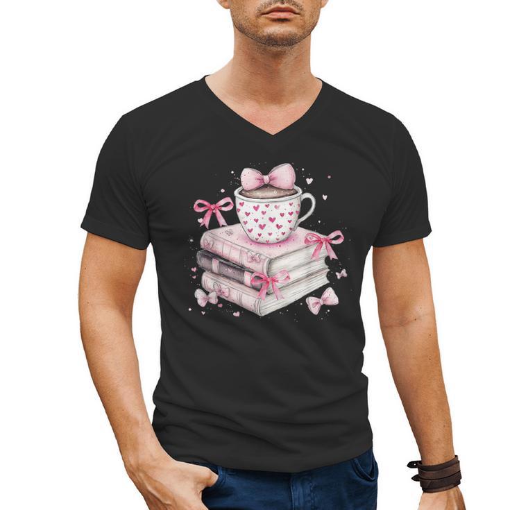 Teacher Valentine's Day All Booked For Valentines Reading Men's V-Neck T-Shirt