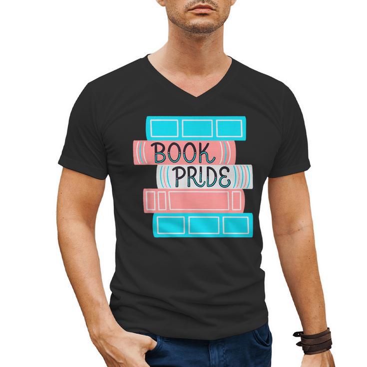 Threadless Grey Sky Chai Trans Book Pride Graphic Men's V-Neck T-Shirt