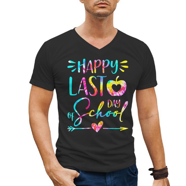 Tie Dye Happy Last Day Of School Graduation Teacher Student Men's V-Neck T-Shirt