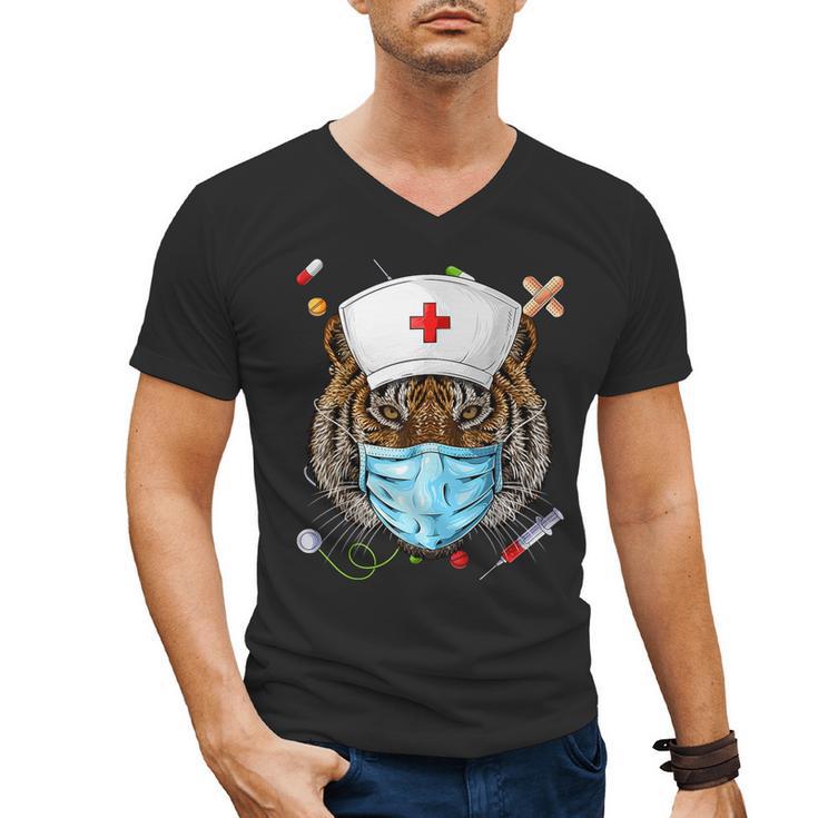 Tiger Nurse RN ER Nursing School Graduation Men's V-Neck T-Shirt
