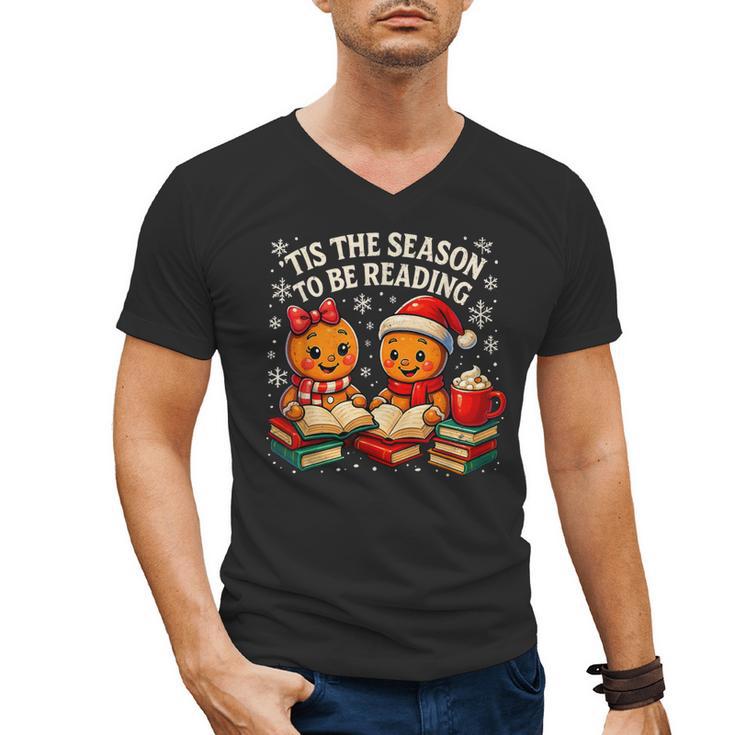 ’Tis The Season To Be Reading Book Lover Men's V-Neck T-Shirt