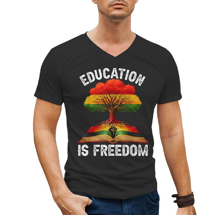 History Education Is Freedom Books Black History Men's V-Neck T-Shirt