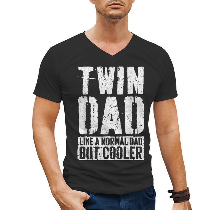 Twin Dad Shirt Men Dad Of Twins Fathers Day Men's V-Neck T-Shirt