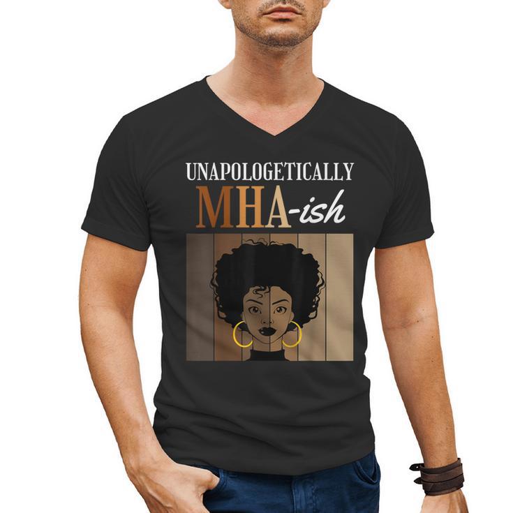 Unapologetically MHA-Ish Student Graduation Afro Men's V-Neck T-Shirt