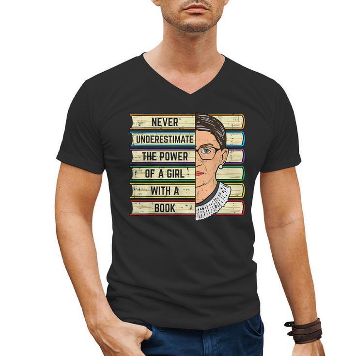 Never Underestimate Girl Read Book Reading Librarian Women Men's V-Neck T-Shirt