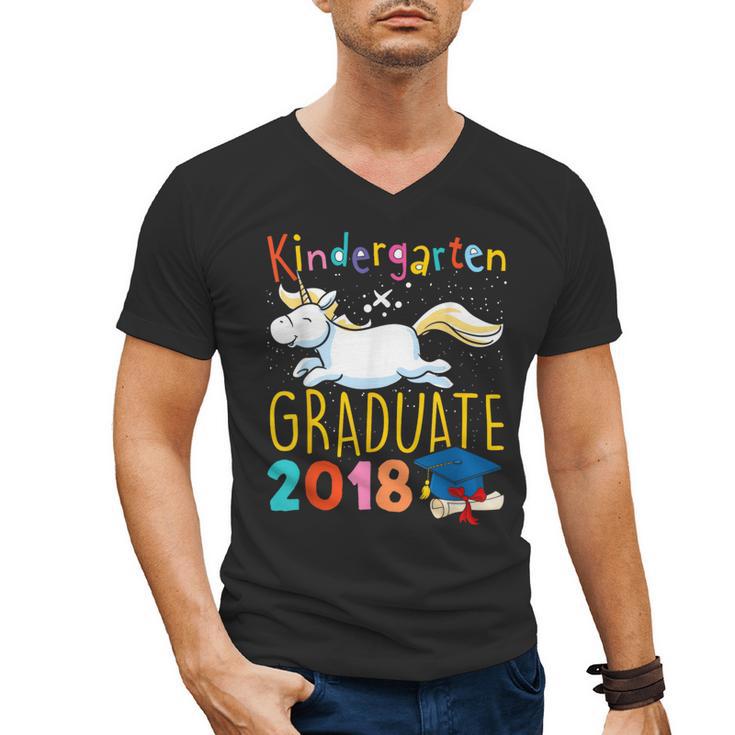 Unicorn Kindergarten Graduation Shirt Girls Men's V-Neck T-Shirt