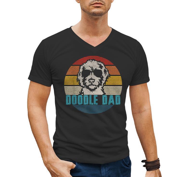 Vintage Best Doodle Dad Ever Father's Day Golden Doodle Men's V-Neck T-Shirt