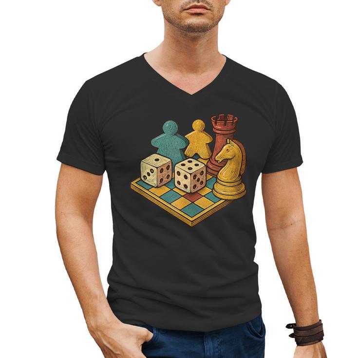 Vintage Board Game Art – Tabletop Nostalgia Men's V-Neck T-Shirt