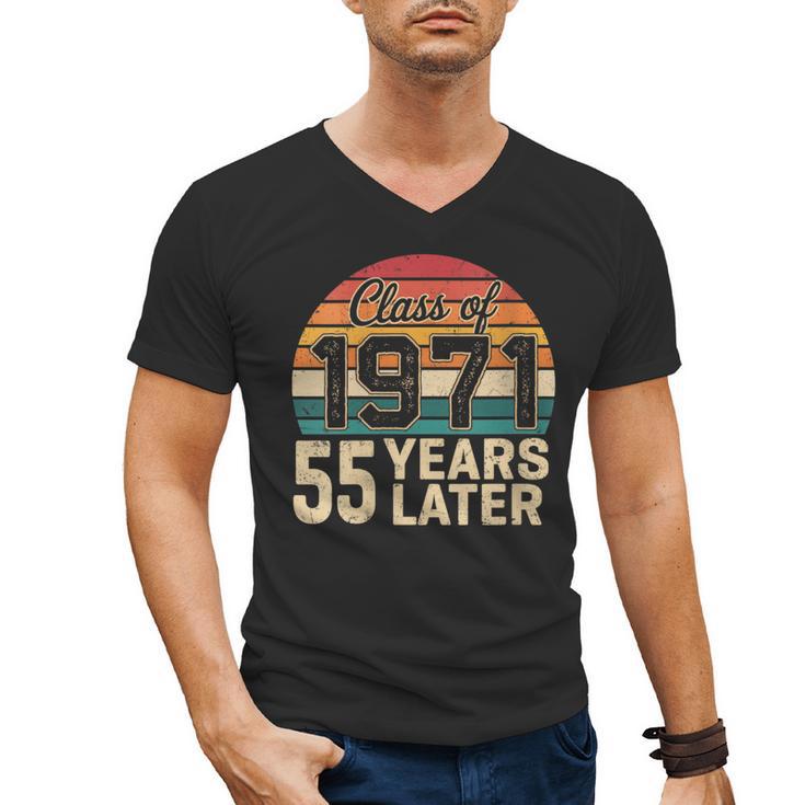 Vintage Class Of 1971 55 Years Later Reunion 55th Graduation Men's V-Neck T-Shirt