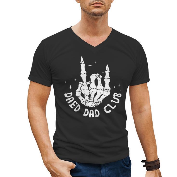 Vintage Dead Dad Club Matching 2 Sides Fathers Day Men's V-Neck T-Shirt