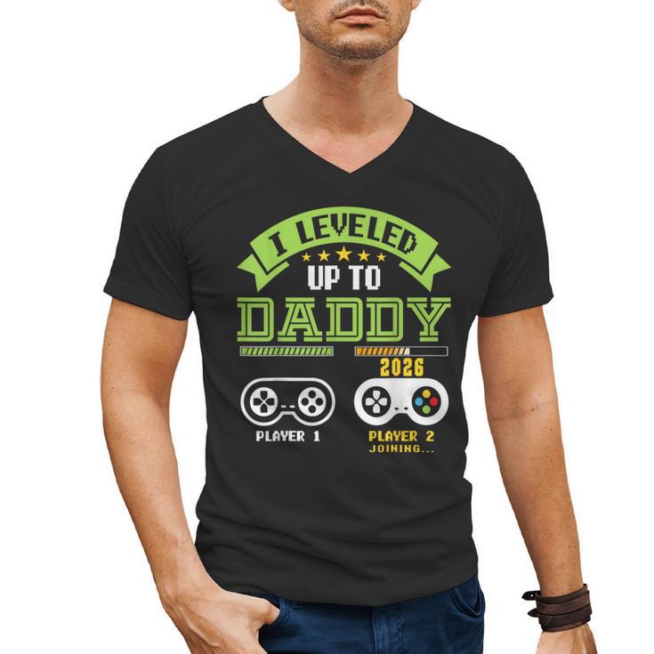 Vintage Leveling Up To Daddy 2026 Soon To Be Dad 2026 Men's V-Neck T-Shirt