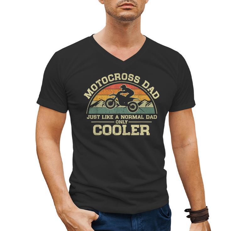 Vintage Motocross Dad Just Like A Normal Dad Only Cooler Men's V-Neck T-Shirt